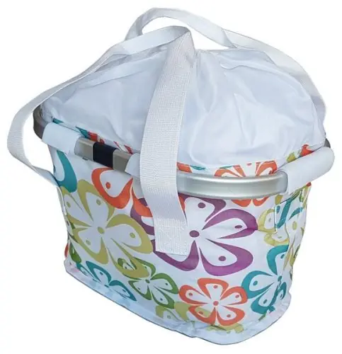 Kosár első szövet QR virágos Biztonságos vásárlás