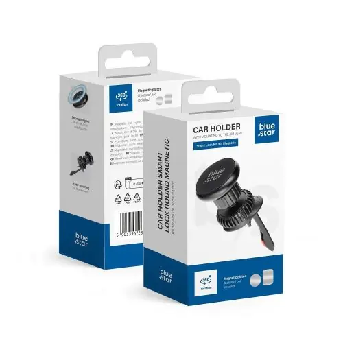 BLUE STAR SMART LOCK KÖRÖS MÁGNETIKUS mágneses szellőzőnyílás tartó fekete Árengedmény