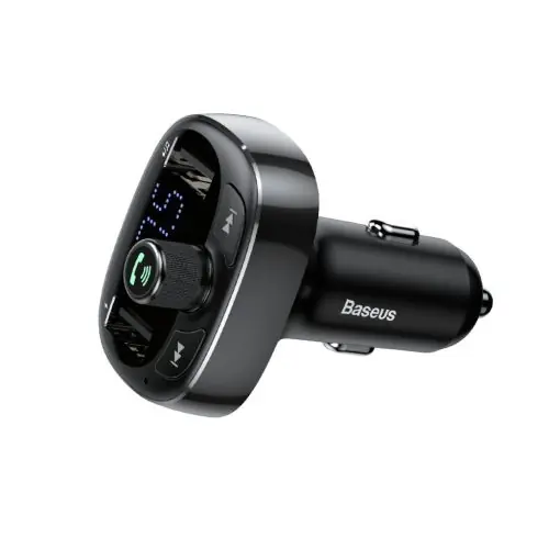 BASEUS car charger 2 x USB A + transmitter FM BT 3,4A S-09 CCMT000301 black Alacsony ár