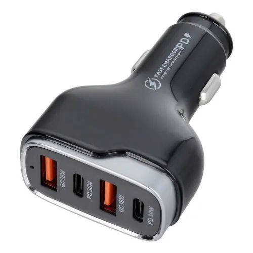Car charger 2 x USB A + 2 x Type C PD QC3.0 6A 66W CC53-2A2C black Alacsony ár