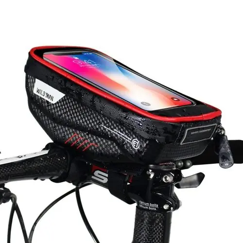 WILDMAN traveling bag for handlebars with zipper E1 1L ( 4 "- 7" ) black Prémium