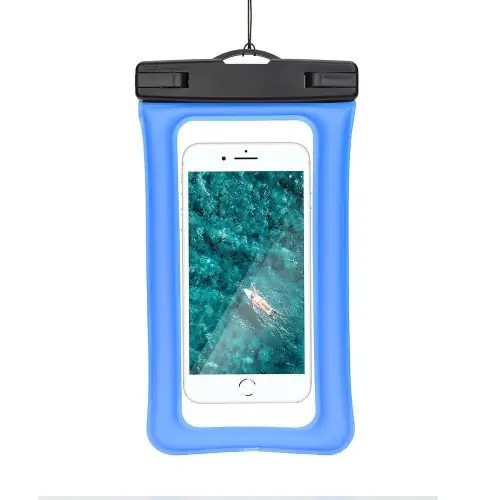 Waterproof bag for mobile phone with plastic closing AIRBAG blue Vedd meg most