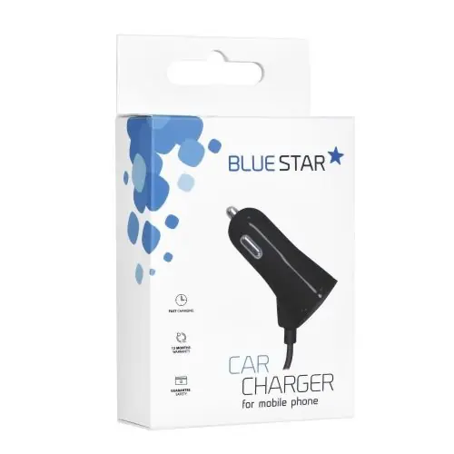 BLUE STAR car charger 3A USB A with cable Type C black Kiárusítás