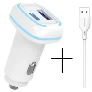 Bestseller PAVAREAL szivargyújtós töltő 2x USB-A 4.8A + PAVAREAL USB A-USB type C kábel 5A, 1 m (fehér)