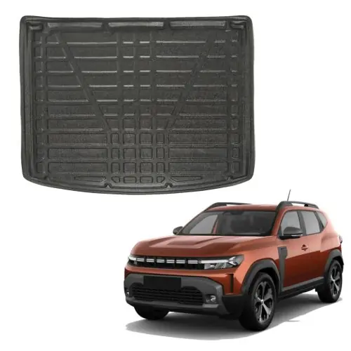 Biztonságos vásárlás EgriAuto fekete csúszásgátlós csomagtértálca Dacia Duster 4x2 Hybrid--2024- (Felső szint)