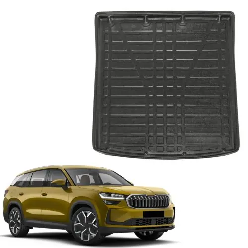Csak ma EgriAuto fekete csúszásgátlós csomagtértálca Skoda Kodiaq 7- üléses 2024-