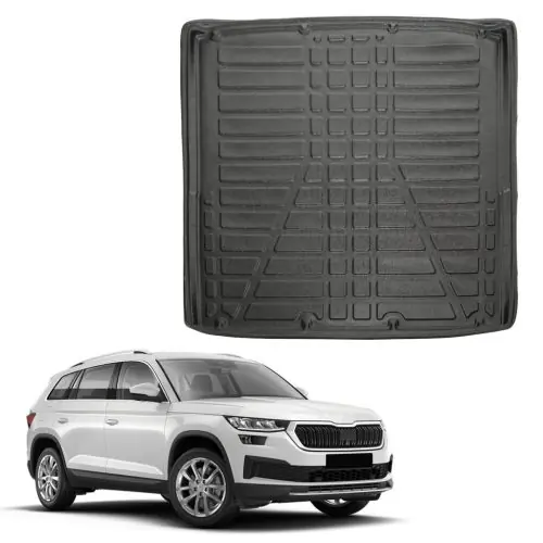 Biztonságos vásárlás EgriAuto fekete csúszásgátlós csomagtértálca Skoda Kodiaq 5- üléses 2024- (Felső csomagtartó)