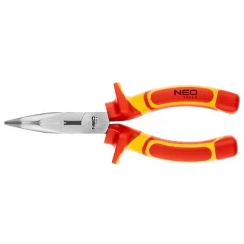 NEO TOOLS Hajlított csőrű fogó 180mm, 1000V, szigetelt, CRV, polírozott Gyors kiszállítás