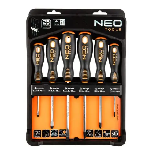 NEO TOOLS Csavarhúzó készlet, 6db Gyors kiszállítás