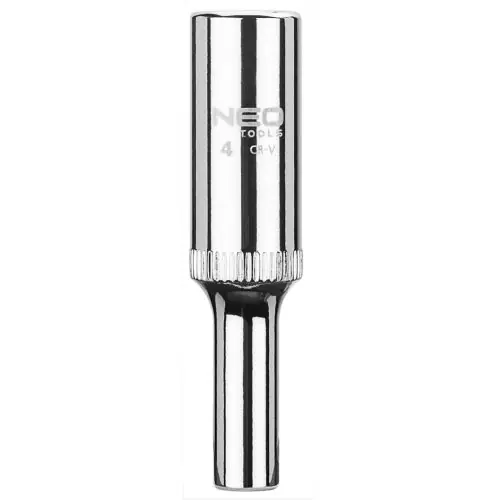 Árcsökkenés NEO TOOLS Dugókulcs 4mm, 1/4", hosszú, 6 pontos, superlock