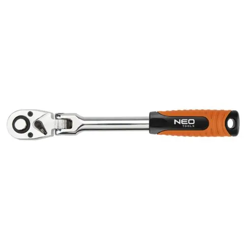 NEO TOOLS Racsnis kulcs 1/2", 285mm, 72fog, flexibilis fejjel, DIN3122 Vásárlói kedvenc