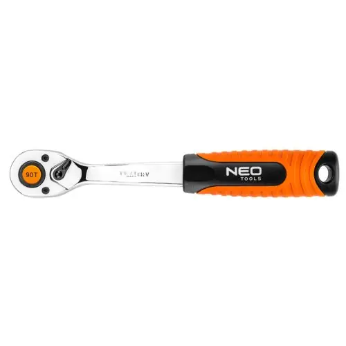 NEO TOOLS Racsnis kulcs 1/4", 155mm, 90fog, DIN3122 Szezonális akció